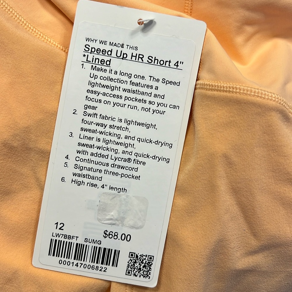 NWT Lululemon Speed Up Shorts - Picture 4 of 4